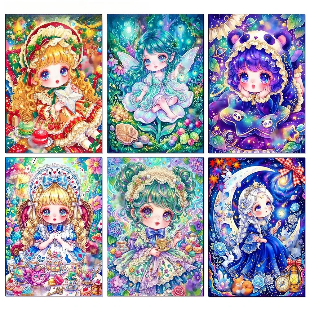Fairytale Dream Theme Frameless Jigsaw Puzzle 500/1000/1200/2000PCS Lovely Big‑eyed Doll Lass Puzzle For Festival Collection