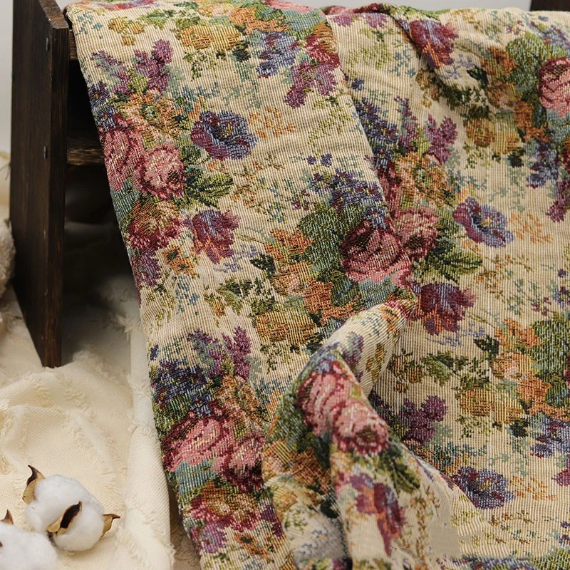 100*150cm Oil Painting Style Flower Jacquard Fabrics for Bags Shoes and Clothing