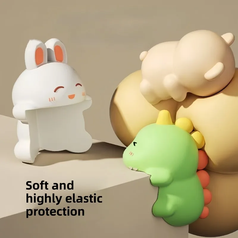 

Мультяшные силиконовые защитные уголки: Динозавр, Кролик, Медведь – Защита от ударов для мебели, столов, окон для детей