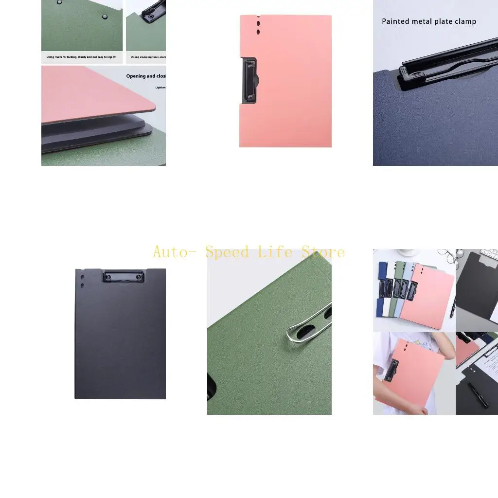 02DA Standard Size Flipping Clipboard Folder With Metal Clip File Organiser wth Writing Board For School Office 12.6x9.25In