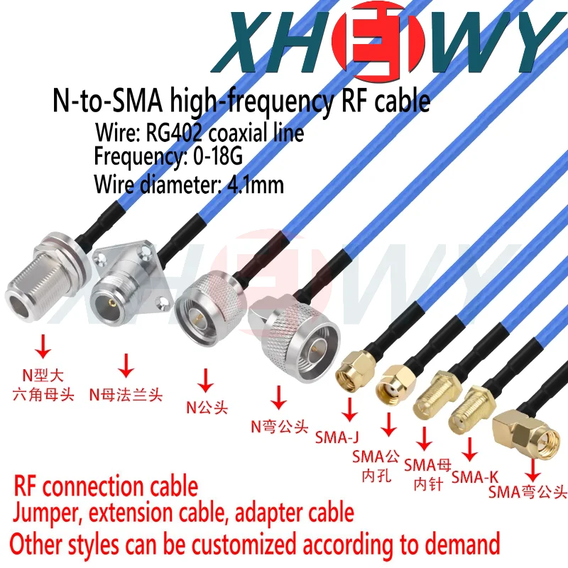 

Соединительный провод RF N-to-SMA RG402, полугибкий посеребренный провод с низким затуханием, полугибкий провод, коаксиальная линия 0-18G, 50-3