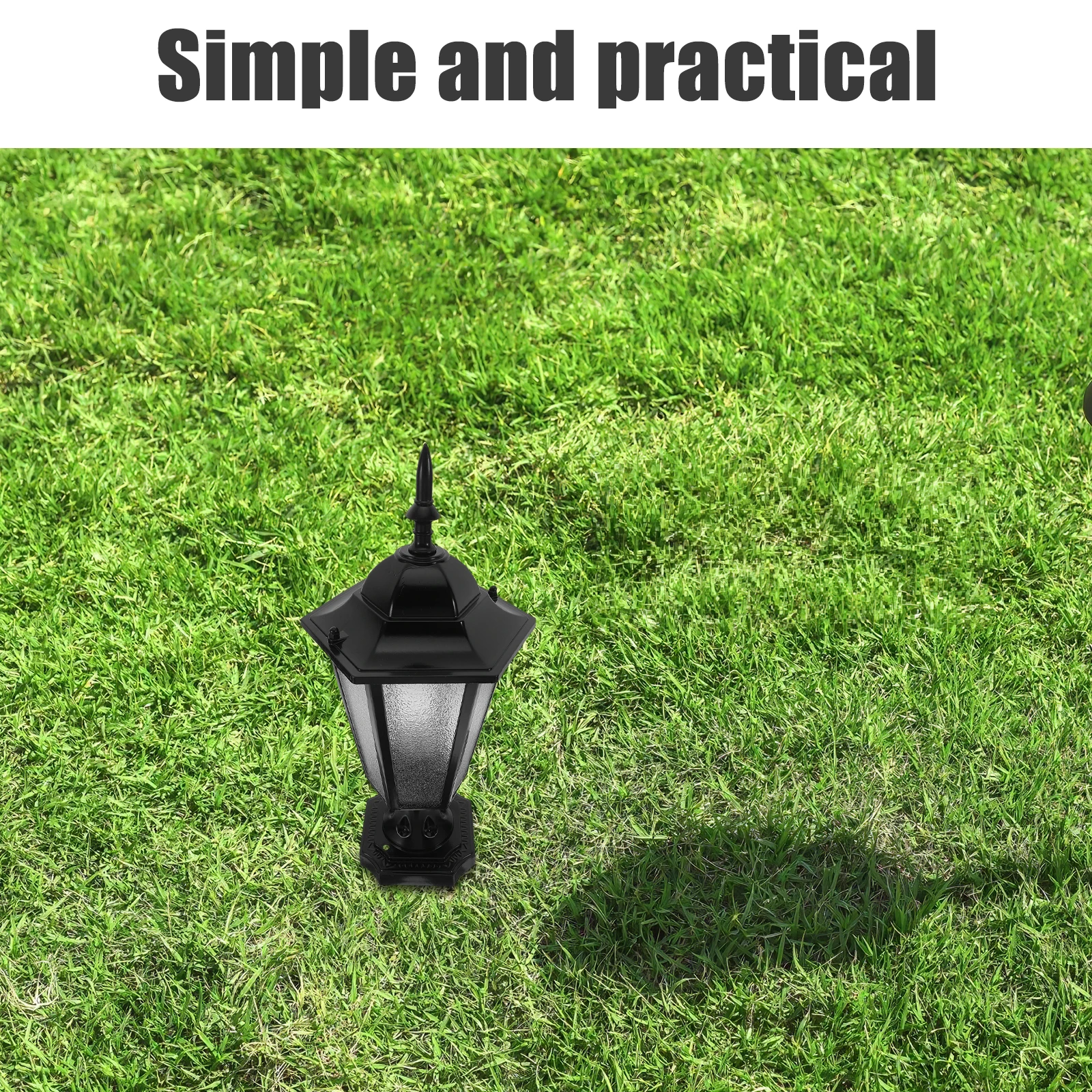 

Outdoor Decorative Lampshade Clear Glass Street Light Aluminum Bulb Guard E27 Hexagonal Durable Transmission Solar Lantern