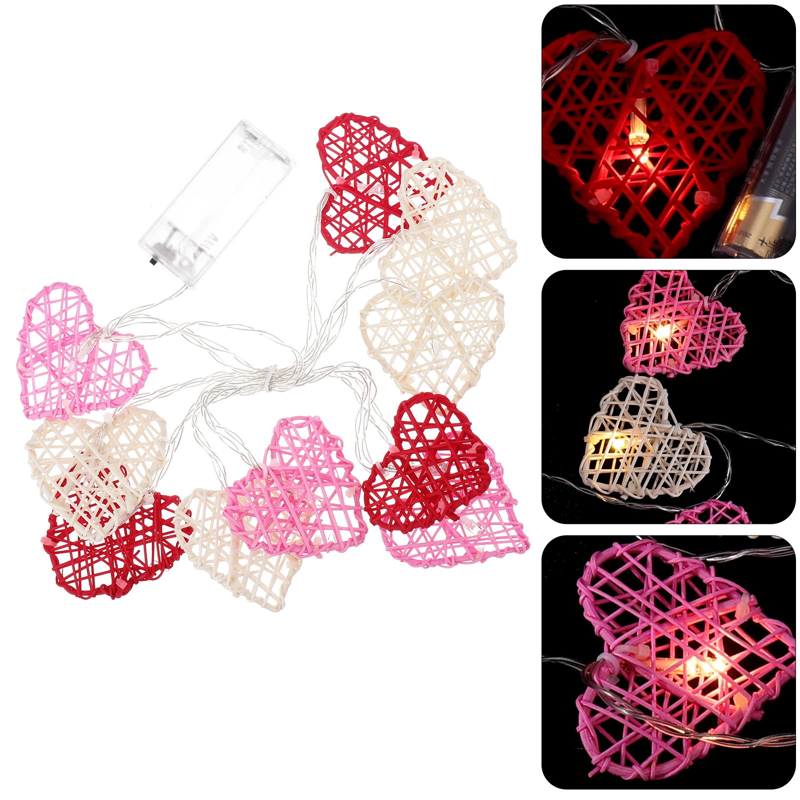 1セット ハート型 LED ライトストリング プレミアム装飾籐 ウェディングパーティー バレンタイン 記念日 誕生日装飾 お祝い