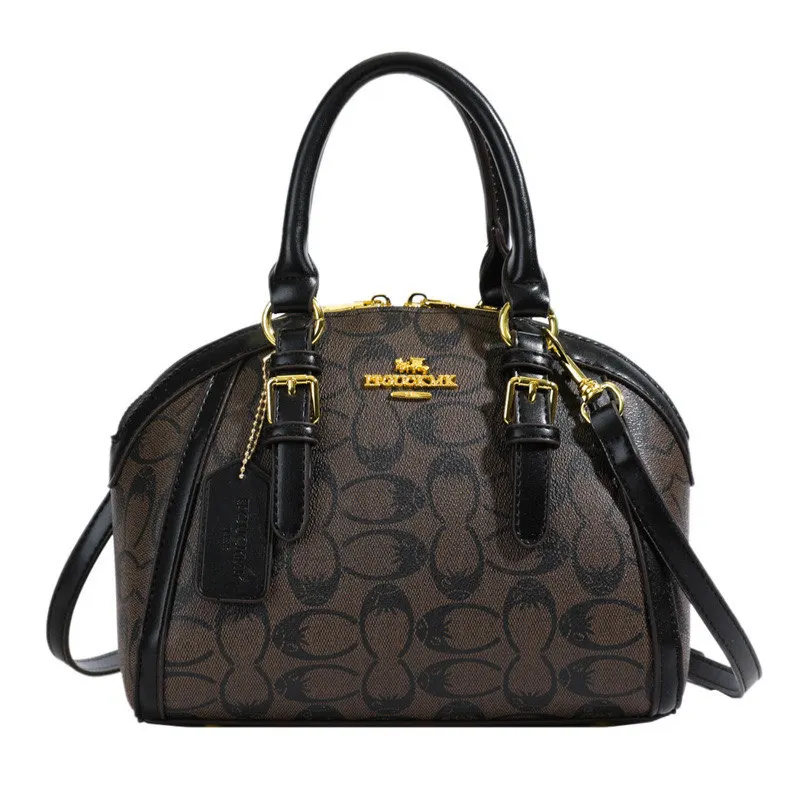 2026 vintage large capacity shell shoulder bag, fashionable high-end printed bag, quality vintage handbag