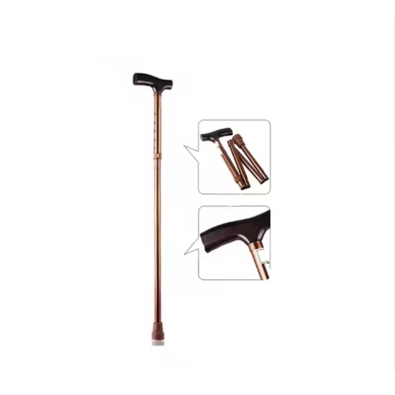 Factory Direct Height Adjustable Beach Walking Stick for Rehabilitation Therapy Folding Hiking Climbing Cane