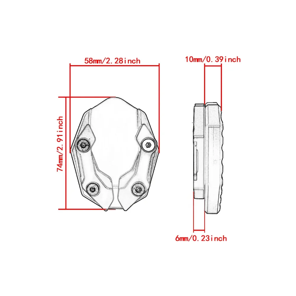 For HAOJUE UHR150 UHR125 uhr 150 125 High Quality CNC Motorcycle Kickstand Foot Enlarger Side Extension Pad Stand Support Plate