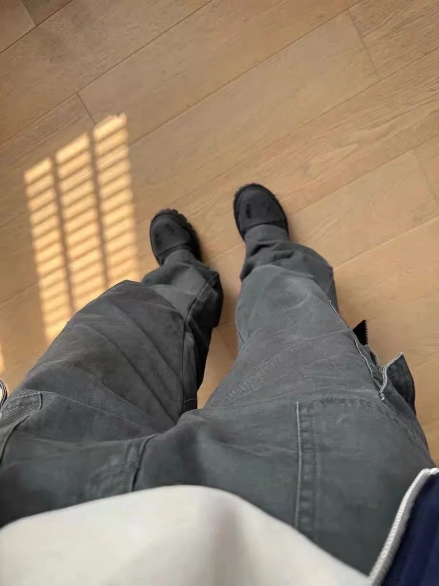 Plones Vaqueros Casus de Pierna Recta para Hombre, Estilo Retro Americano, dos, Estilo Urbano, Versátiles