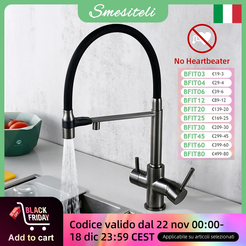 Gunmetal Kitchen Faucet  Brass 3 Ways Sink Mixer Black Hose Mount Pull Out Dual Spray Nozzle Water Kitchen Taps