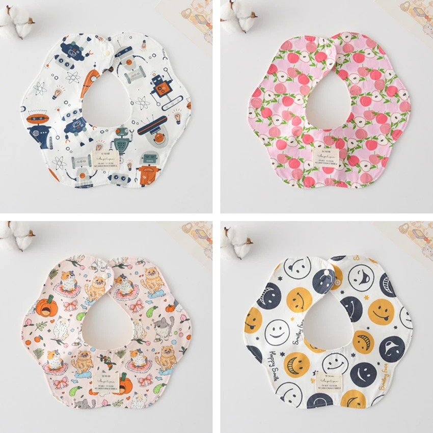 

1pcs Cotton Gauze Print Baby Bibs Absorbent Saliva Towel Newborn Burp Cloths Bandana Scarf for Boys Girls Feeding Drool Bib