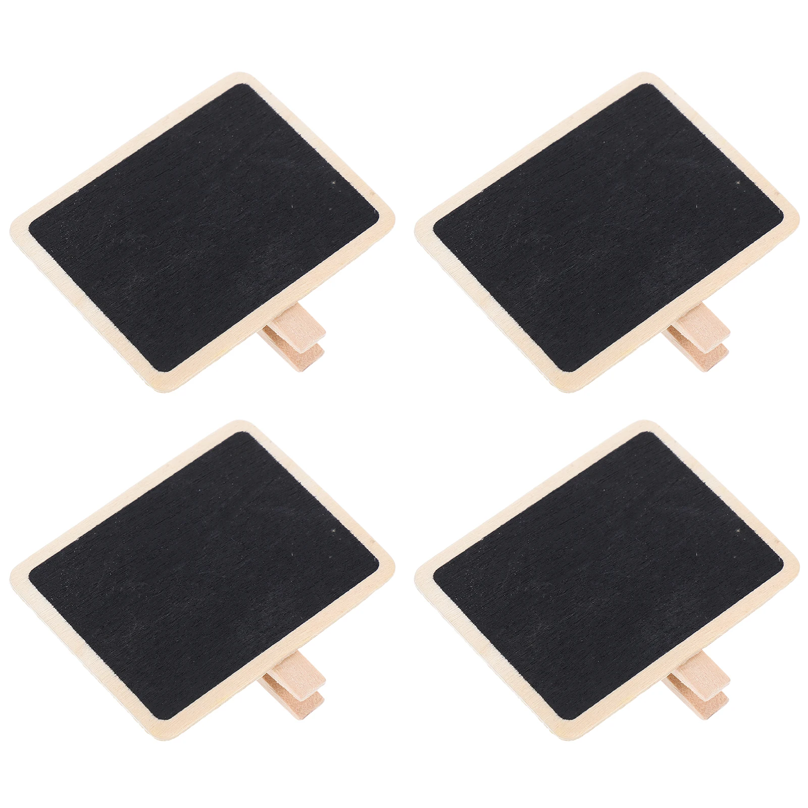 4pcs Small Blackboard Clips Extra Large Memo Chalkboard Message Sign Food Base Writable Wooden