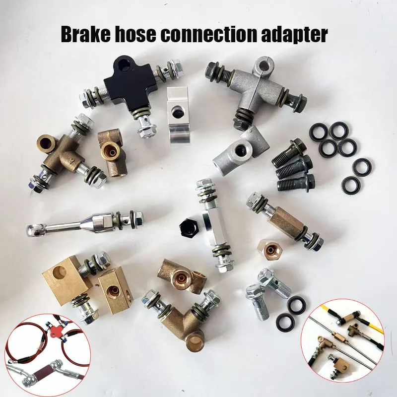 Brake Hose Extension Bracket Tubing 10mm Banjo Motorcycle Automotive Tee Connector Coupling Fitting 2 3 way Adapter Screw M10X1