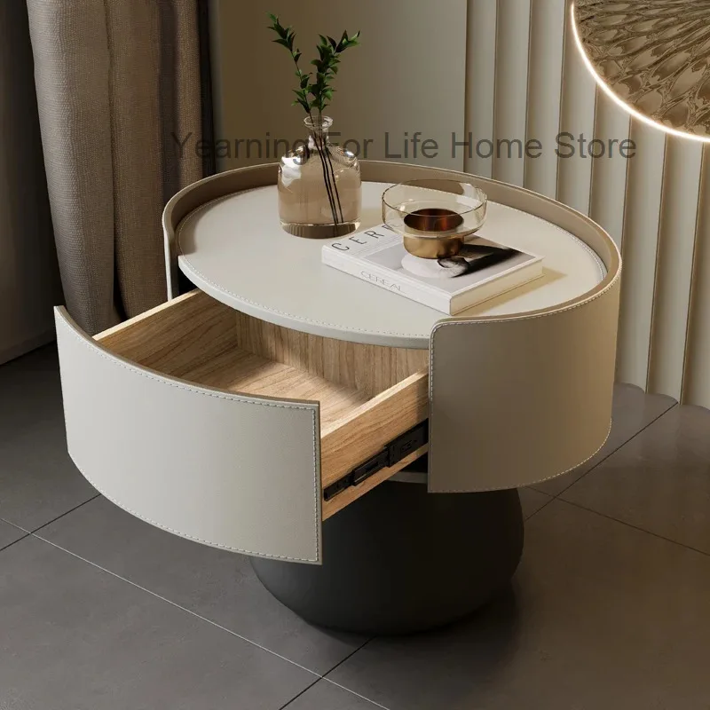 

Cream Style Nightstand Trendy Modern Elegant Cute Night Table Storage Luxury Mesas De Noches Dormitorio Bedroom Furniture