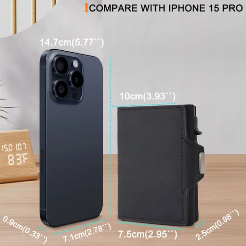 Imagen 2 del producto Tarjetero RFID, billetera de lujo de cuero de microfibra, billetera emergente de diseñador para hombre, monedero, billeteras para hombre