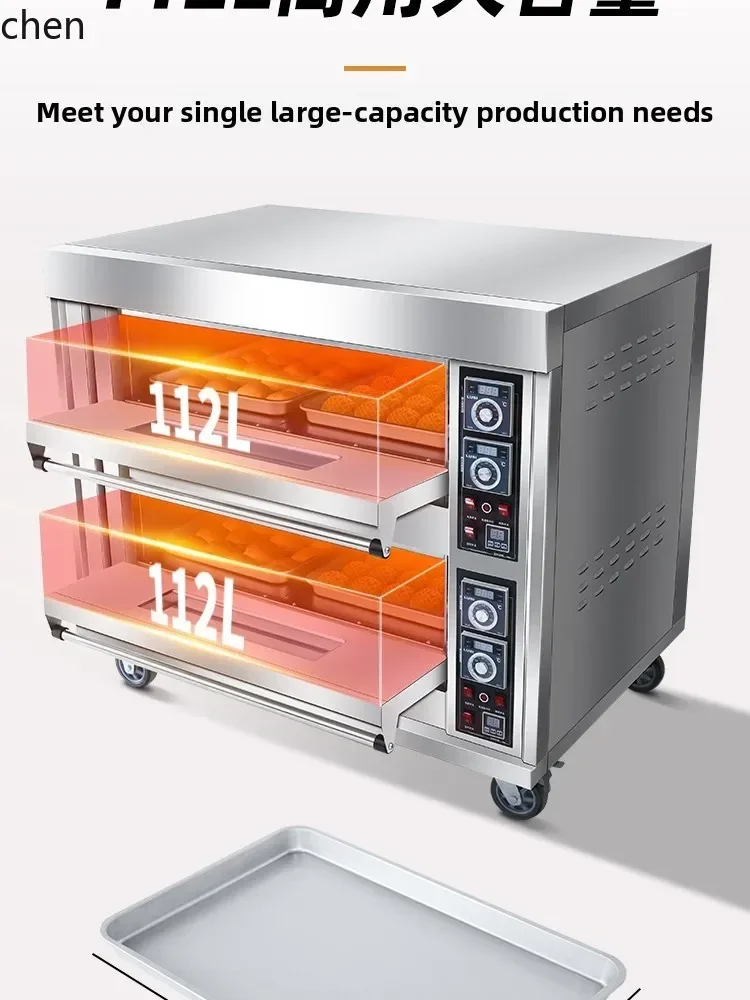cc26  electric oven single double plate one, two or three layers large cake bread biscuit baking multi-functional gas oven