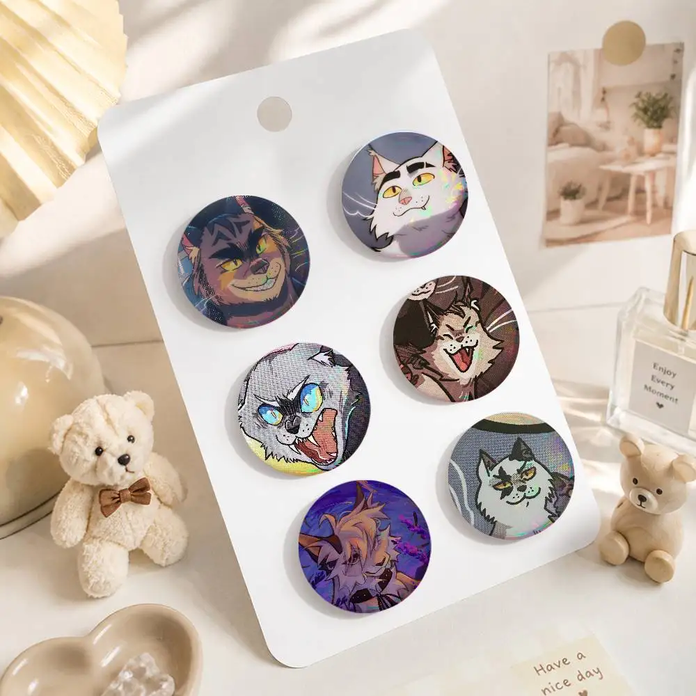 A-W-Warrior C-Cats Tinplate Brooch Figure Icon Badge Handmade Brooches For Backpack Clothes Decoration