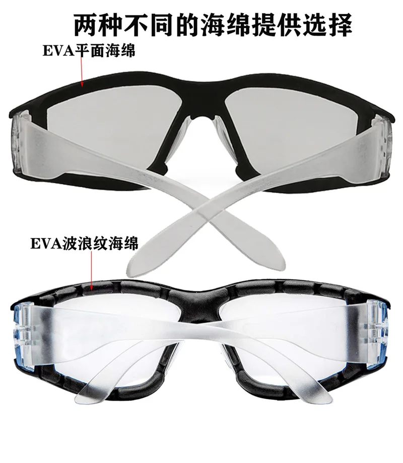 แว่นตา Anti-Impact Anti-Fog Eva ฟองน้ำอุตสาหกรรมแรงงานป้องกันกระจกโปร่งใส Uv380แว่นกัน UV