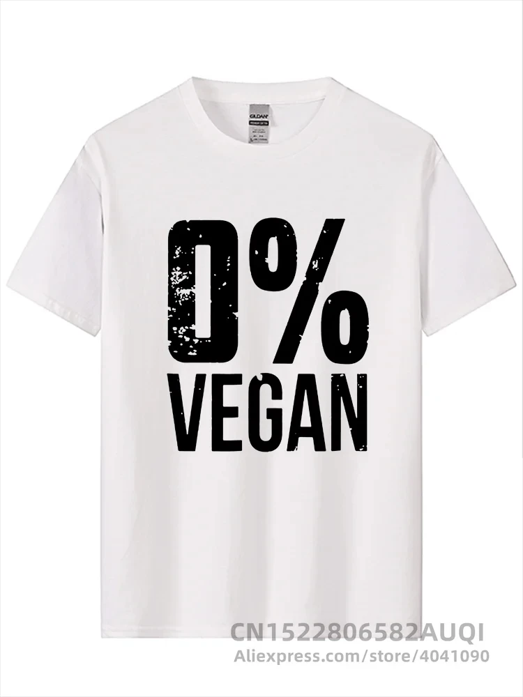 Zero Percent Vegan Funny BBQ Carnivore Meat Eater T-Shirt Top T-shirts for Men Printing Tops Shirts Oversized Cosie Cotton