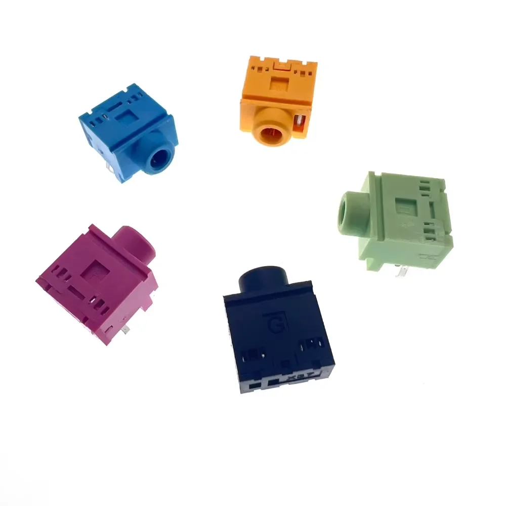 10pcs 3.5mm 0357-5p Female Audio Connector Pj317 5pin Dip Headphone Jack Socket Pj-317 Pink Green Blue Black