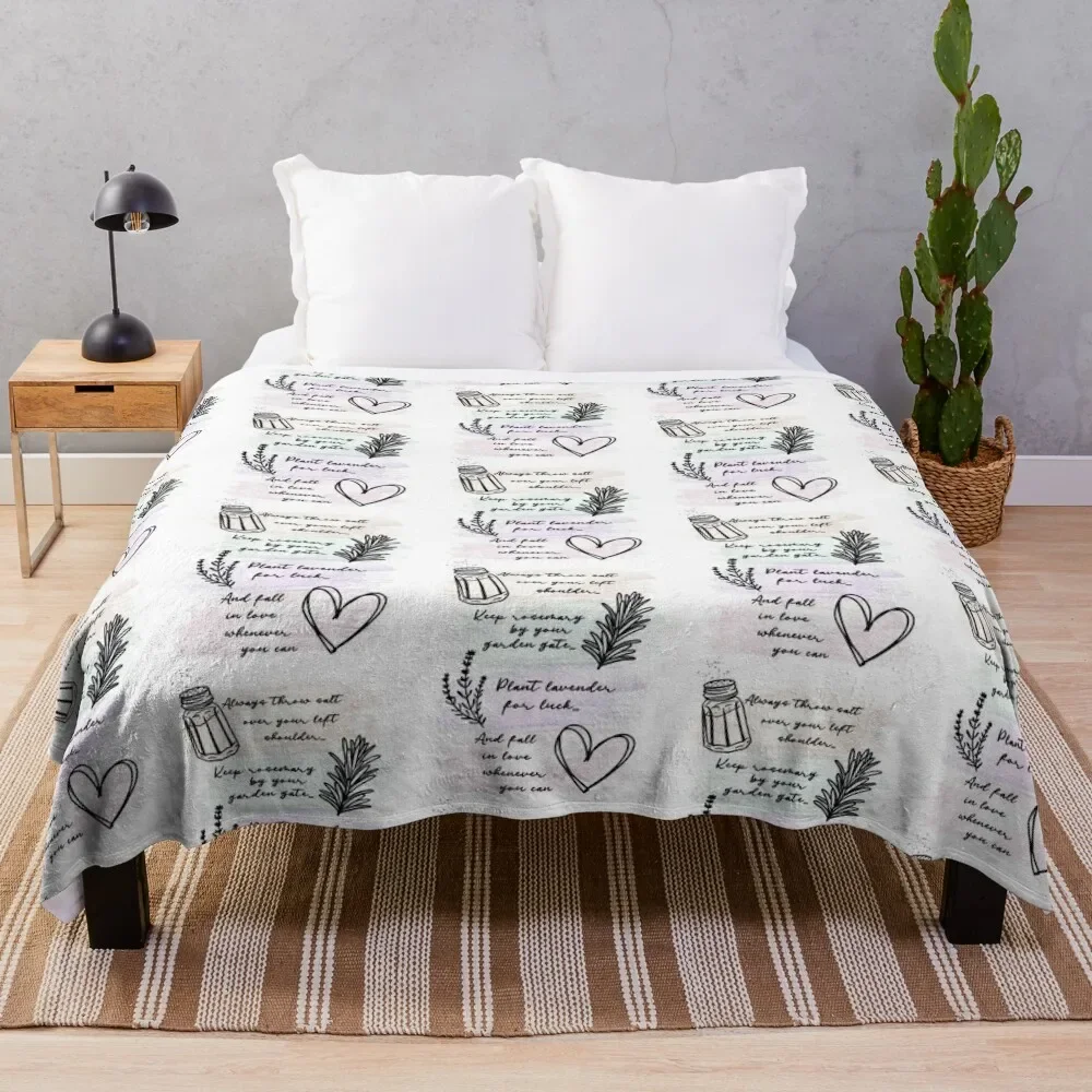 

Always Throw Spilled Salt Practical Magic Inspirit Quote Throw Blanket Cozy Napping Blanket Gift for Mom Dad