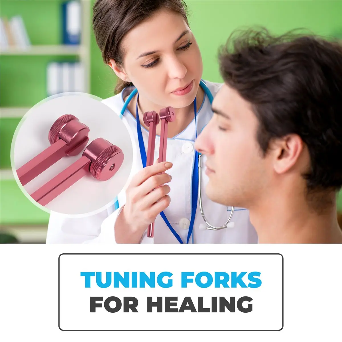 X08A Chakra Tuning Fork Set for Healing,Sound Therapy,Keep Body,with Rubber Mallet,Wrench,Cleaning Cloth and Aluminum Box
