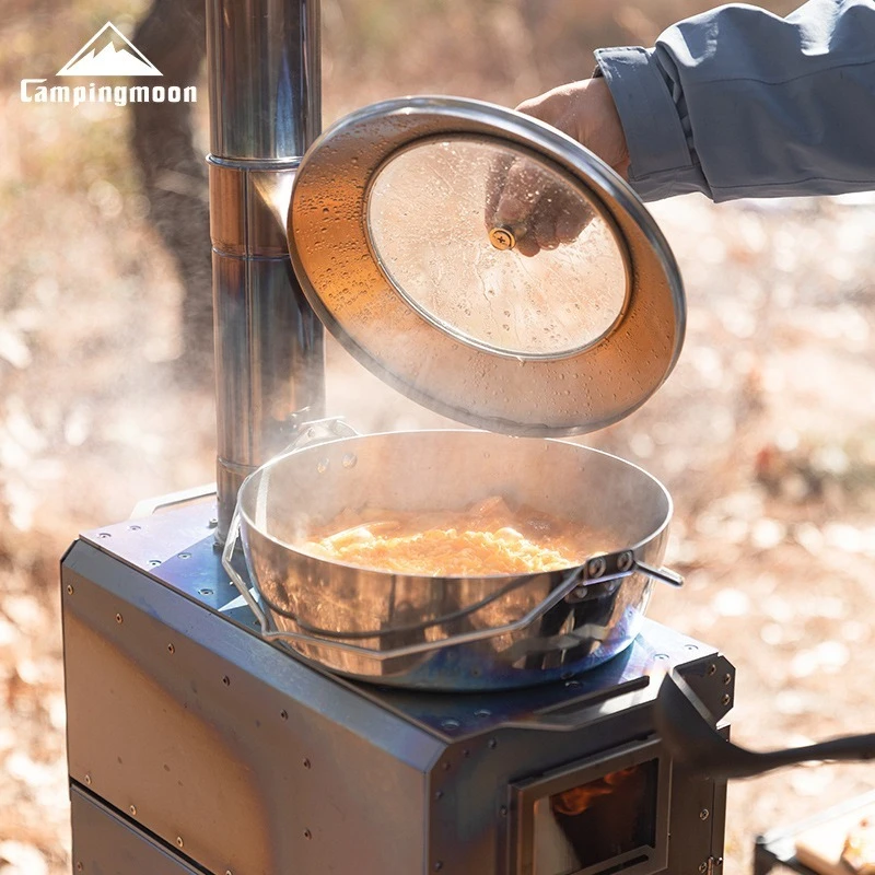 

CAMPINGMOON CC-26 three-layer composite steel hot pot 3.4L large capacity open flame induction cooker universal glass cover
