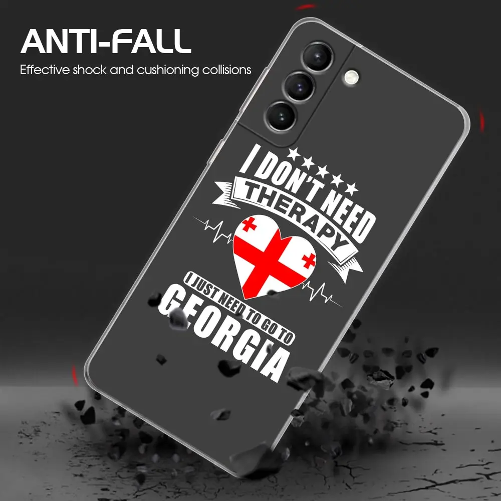 Coat Arms Georgia SSR Clear Samsung S24 Ultra Case For Galaxy S21 S20 FE S22 Ultra S23 S24 Plus Cases Soft Cover Flag of Georgia