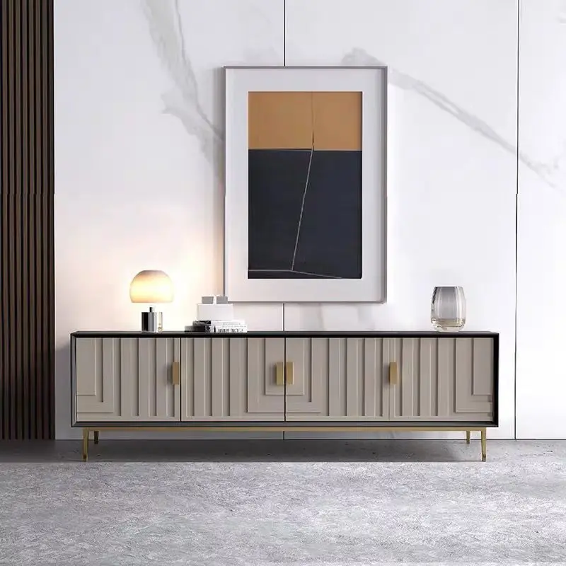 Nordic TV cabinet, modern large and small apartment living room TV cabinet combination, Italian minimalist locker floor cabinet