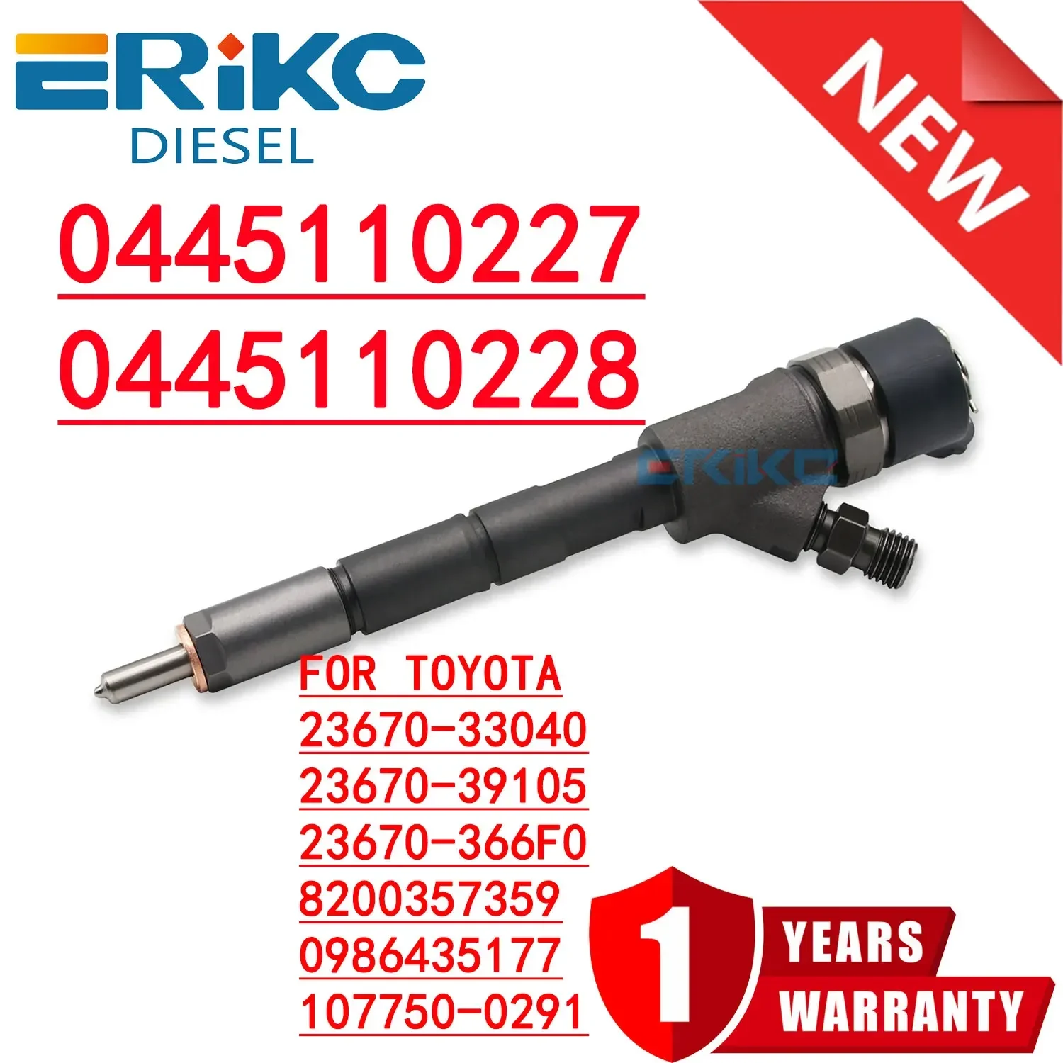 

0445110227 0445110228 Fuel Injector 23670-33040 23670-39105 23670-366F0 8200357359 0986435177 107750-0291 for BOSCH Toyota Auris