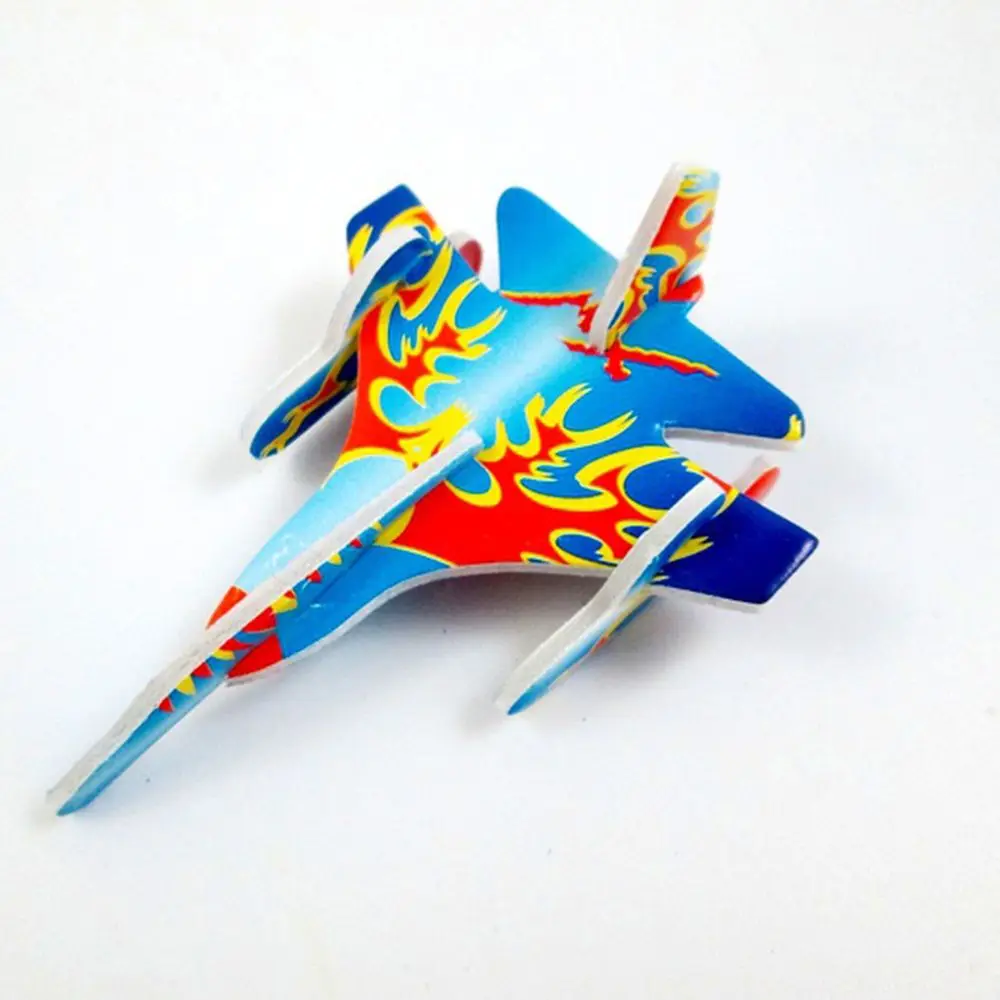 10pcs Color Randomly 3D  Children Gift DIY foam Airplane Model Aircraft Fighter Aeroplane  Flying Gider Planes