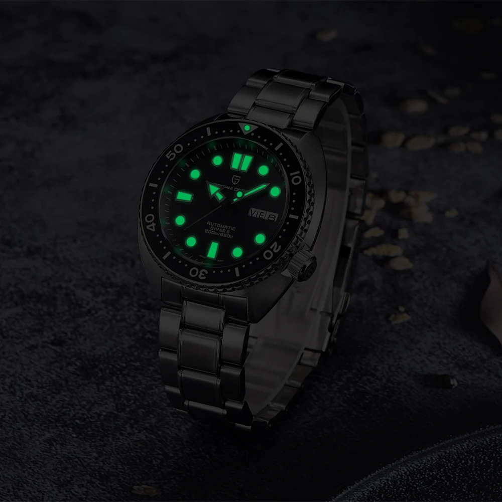 ساعة باجاني ديزاين للرجال أوتوماتيكية للغوص 200 متر مقاومة للماء من أفضل العلامات التجارية الياقوت المقاوم للصدأ ساعة ميكانيكية-1712 ساعة كوارتز