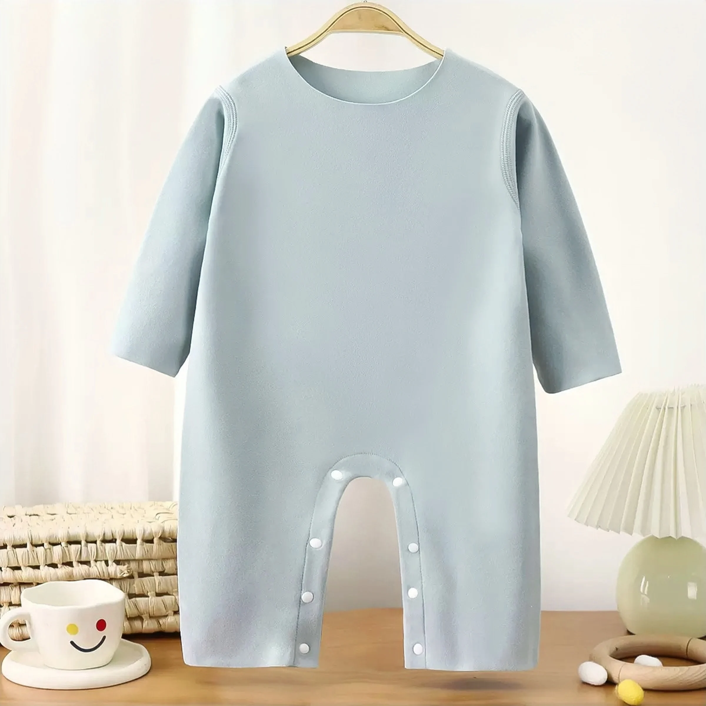 Pink/Blue/brown Long Sleeves Baby Bodysuit Keep Warm As A Base Onesie for Height 60-90CM Baby Cloths Comfortable Jumpsuit