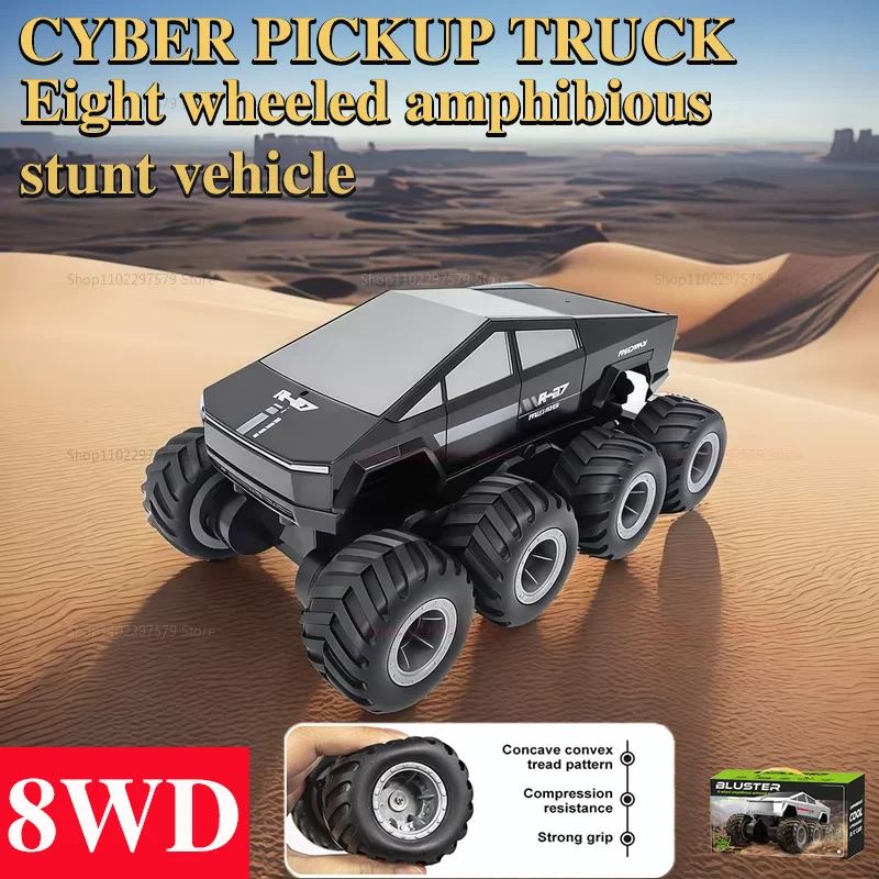 

2025 New 8Wheel Cyber RC Truck 8WD Amphibious Monster Truck Off Road Water Play Toy RC Car Gift for Kid Birthday Summer Outdoors