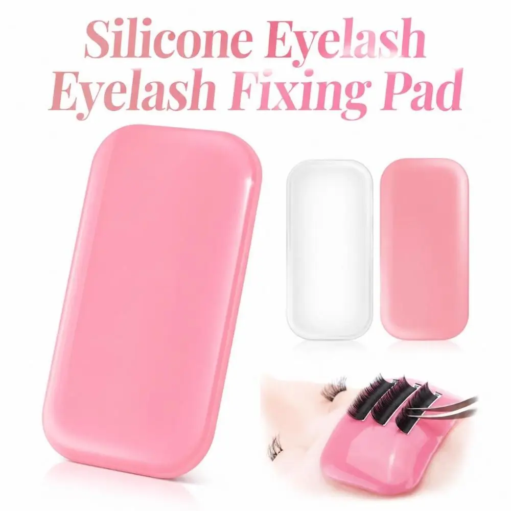 Reusable Eyelash Silicone Pad Transparent Antistatic Lash Forehead Pad Silicone Rectangular Eyelash Holder Pad Eyelash Fixing