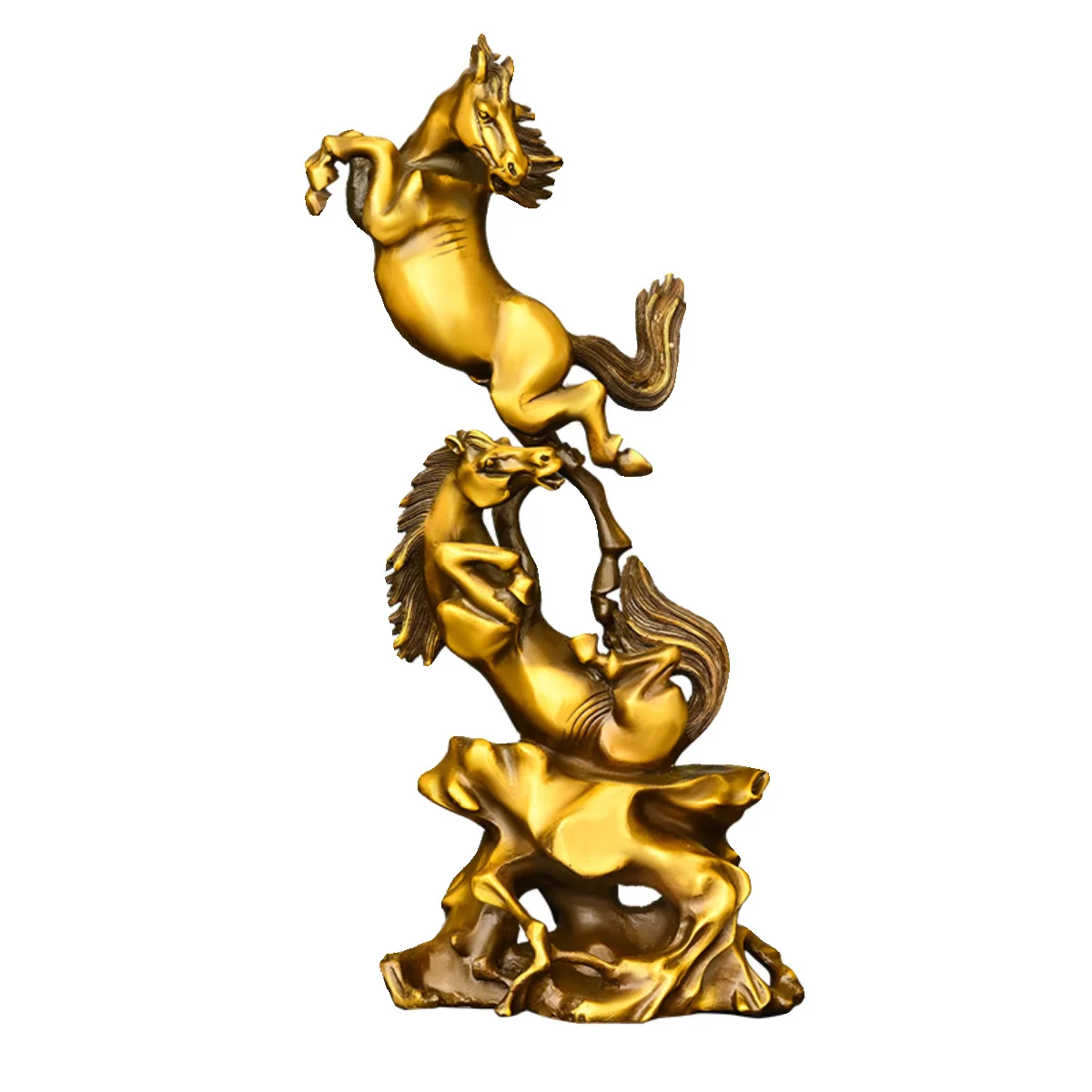 Brass zodiac horse, galloping to success, leaping horse