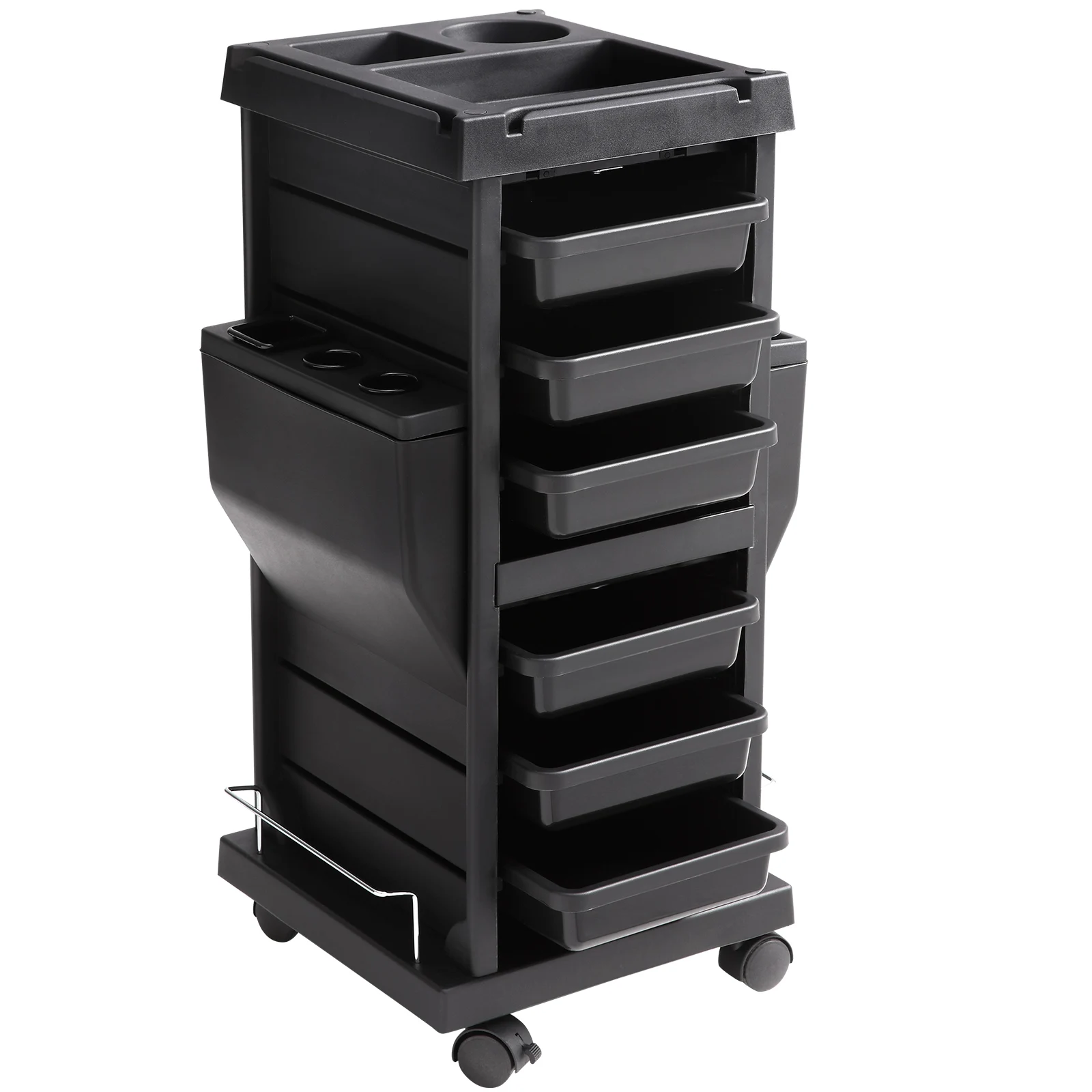 

SucceBuy Ultimate Salon Trolley Cart for Stylist with 6 Removable Drawers & Tool Holder and Lockable Wheel for Beauty SPA Barber