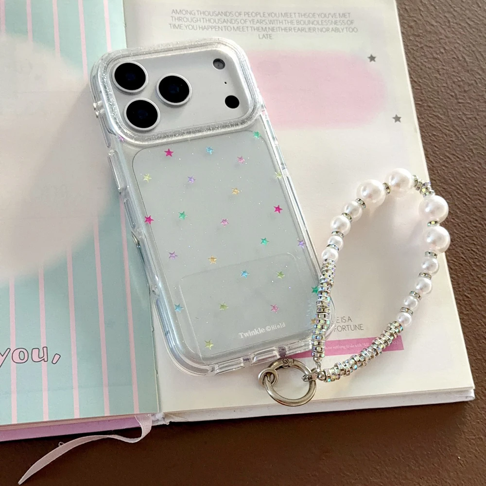 Glitzernde, glänzende Sterne, IMD-Transparente Rückseite für iPhone 17 16 18 Pro Max 13 14 15 Promax, INS-Schutz, stoßfeste Handyhülle – Detail 13
