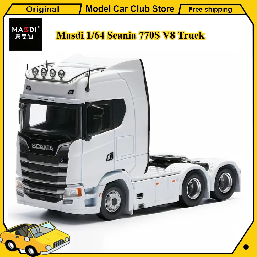 

Masdi 1/64 Scania 770S V8 Грузовик Белый Howo HW1006 Военная модель автомобиля из сплава Миниатюрная литая под давлением коллекция Орнамент Модель Хобби Игрушка
