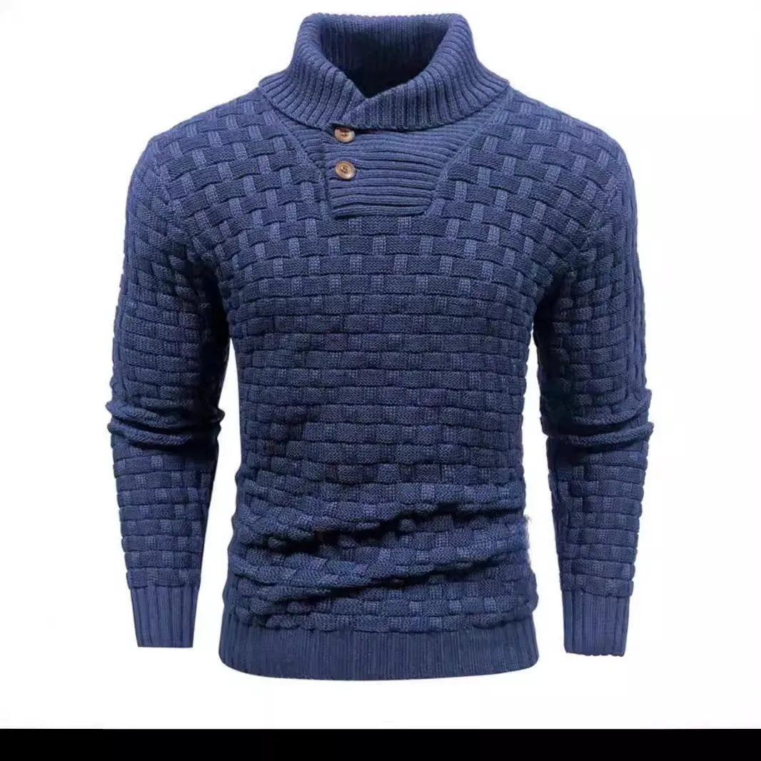 Pullover Round Neck Sweater Straight Fit Minimalist Long Sleeve Heavyweight Heat Set Finish Casual Spring Autumn for Men view 2