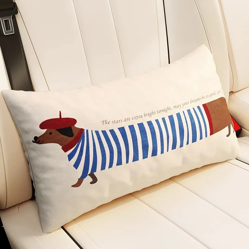 

Cartoon Dog Decorative Throw Pillow Cover Soft Cotton Cushion Case for Bed Sofa Car Room Decor Animal Print Home Pillowcase