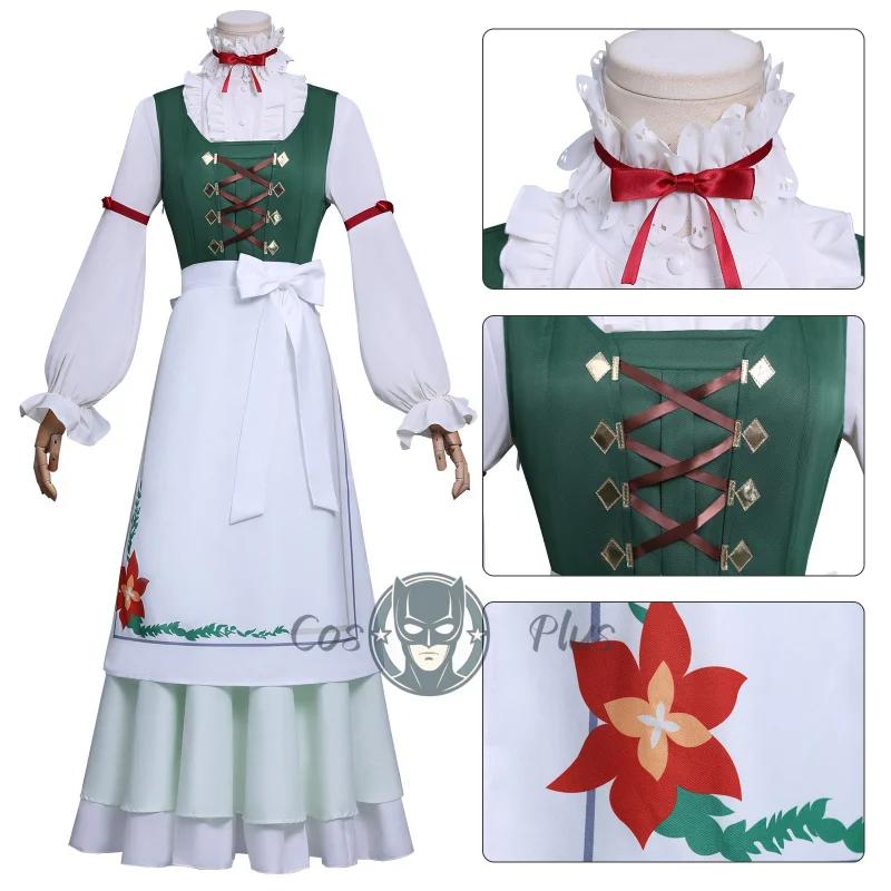 

Frieren Beyond Journey's End Fern Stark Collaboration Cosplay Costume Wigs Dress Apron Full Set Halloween Anime Daily Outfit