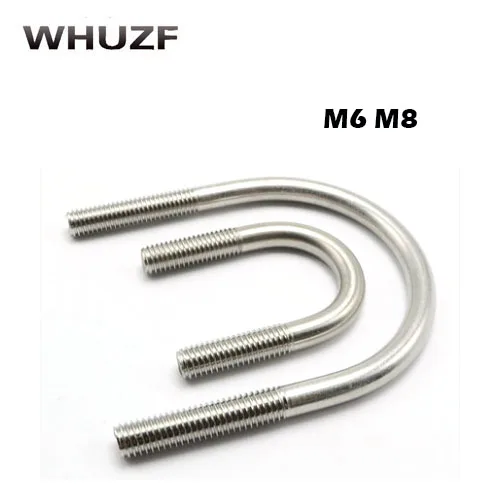 10pcs/lot Stainless steel clamp U bolt U-bolts M6*22/27/34/42/48/51/60