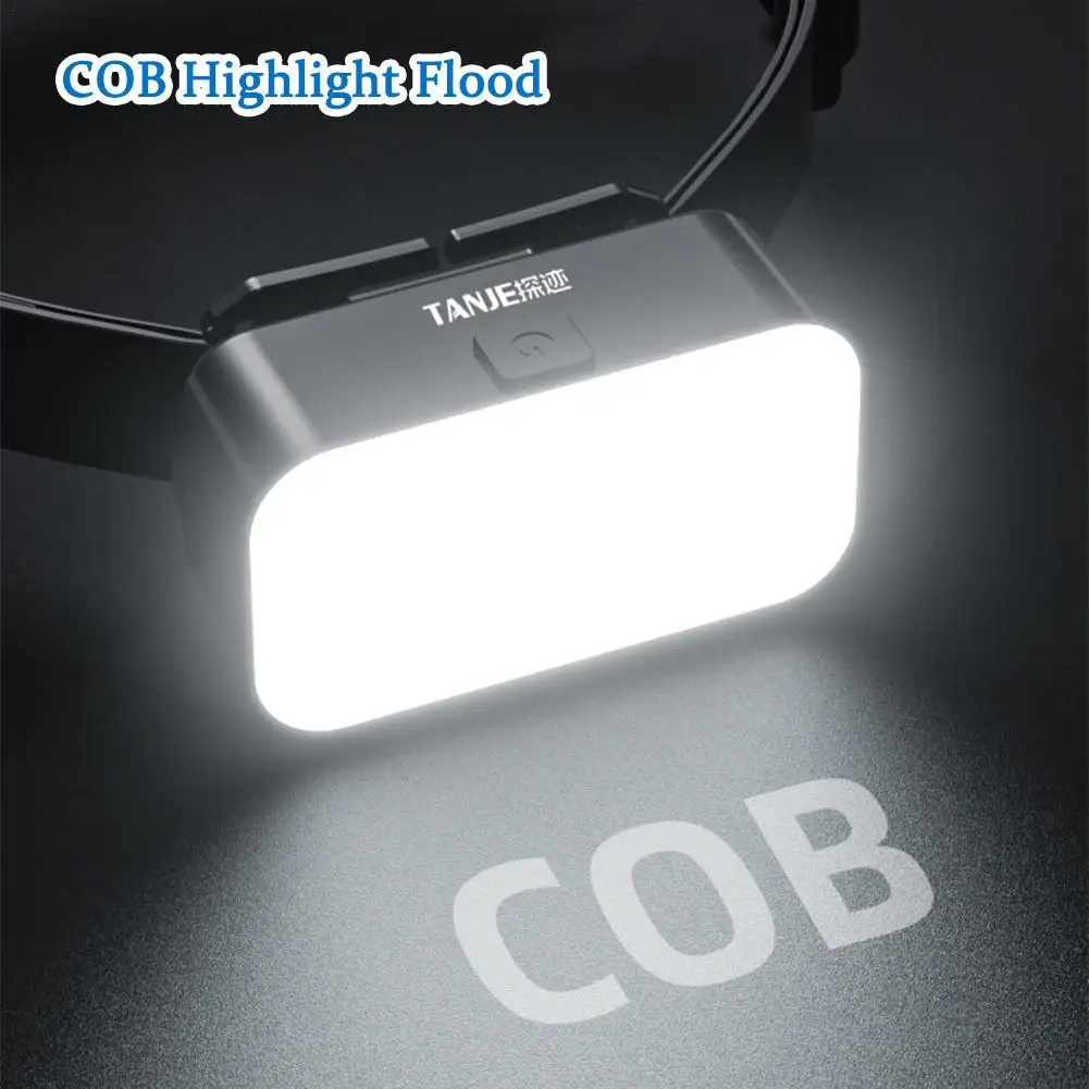 

Floodlight LED Headlamp USB Rechargeable COB LED Headlight Fishing Night Working Emergency EDC Flashlight Torch