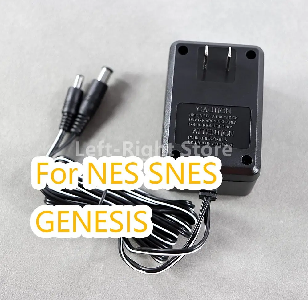 10PCS For NES Super Nintendo SNES Sega Genesis US Plug AC Power Charger Input is 110-240V 60Hz Output DC 9V 850mA Adapter Cable