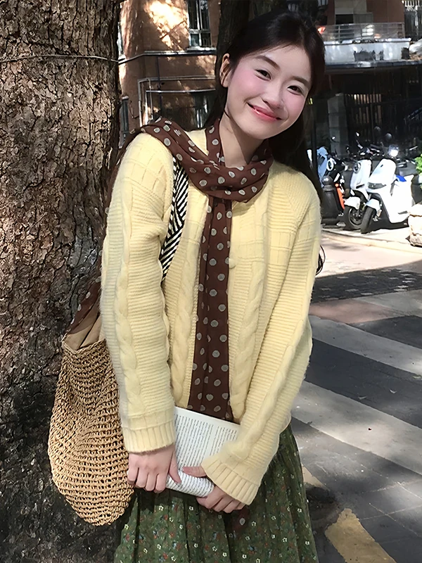 

Unique Beautiful Loose Knitted Soft Sweater Coat Women's Casual Sle Long Sve round Ne Pullover Autumn Winter New Arrival