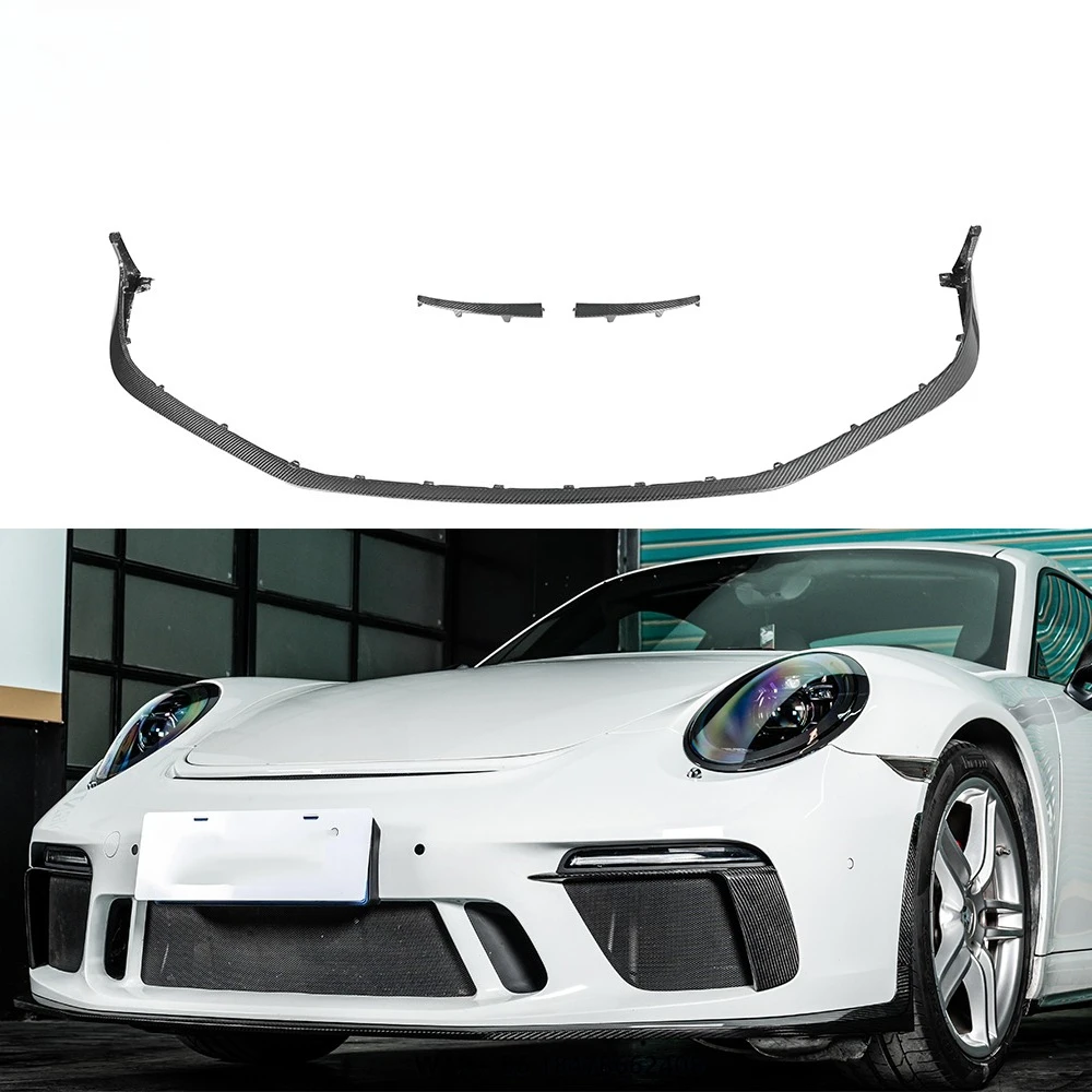 

Front Lip Carbon Fiber Body Kit Car Front Bumper Bodykit for porsche 911.2 Front Lip Three Piece Set 2017-2019
