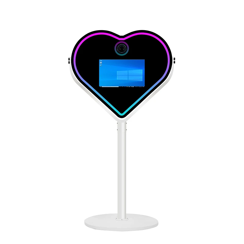 

Booth Machine With Touch For Parties Includes Camera Printer //Heart Shape Wedding Selfie Magic Mirror Photo