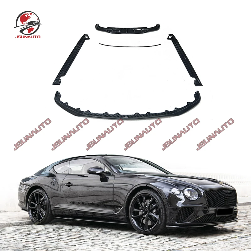 For 2018-up Bentley GT Carbon Fiber Front Lip Side Skirts Rear Diffuser Rear Spoiler Special Edition Kit For Bentley GT