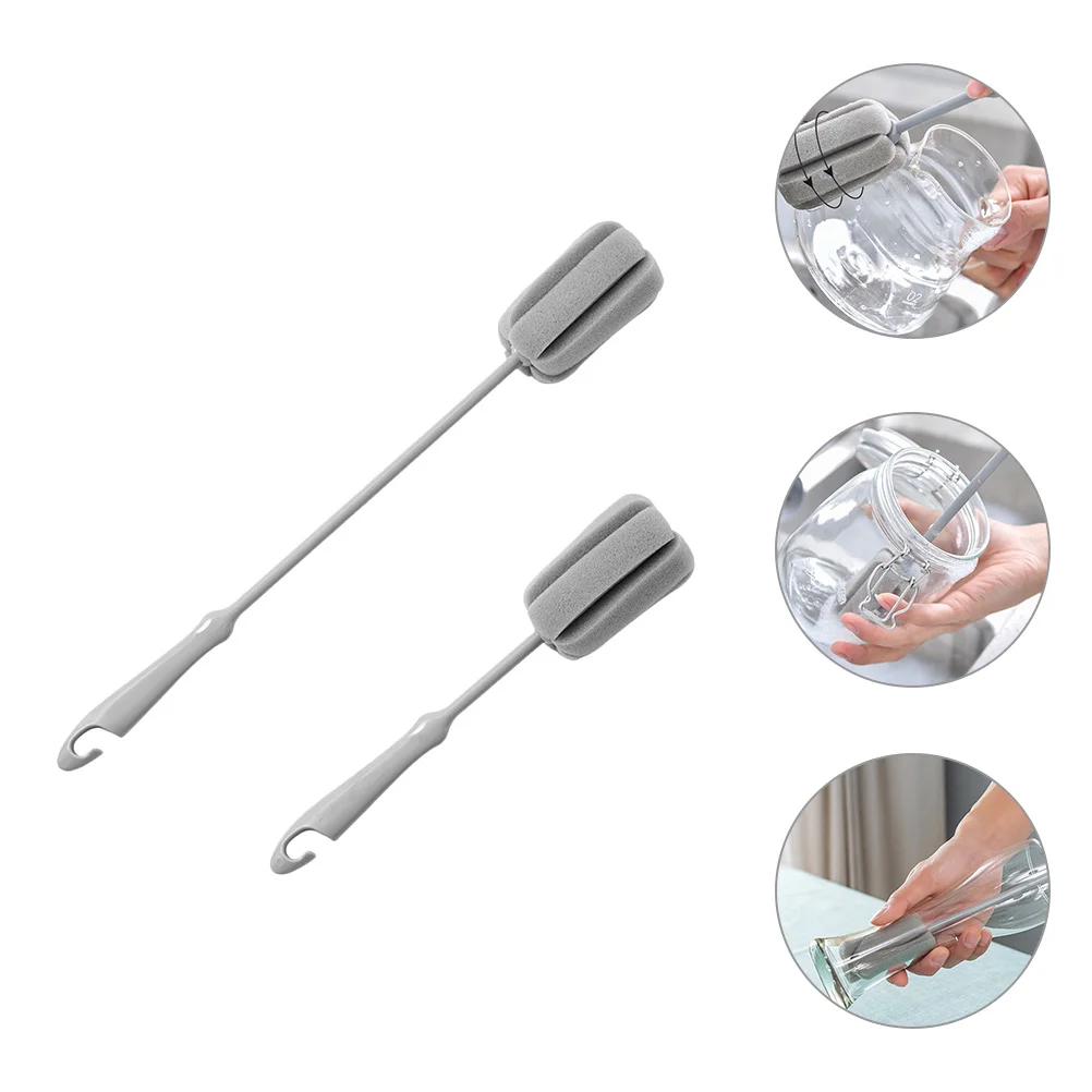 

2 Pcs Cup Brush for Cleaning Water Bottle Cleaner Brushes Household Handheld Supplies Sponge Daily Bottles