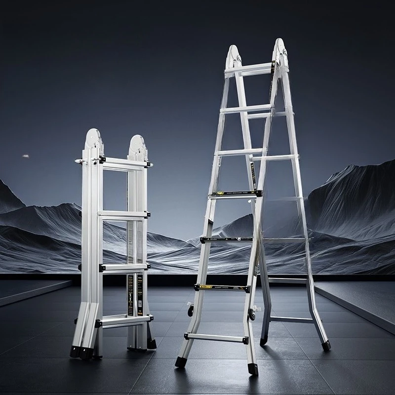 

Retractable ladder, household multi-functional portable lift, engineering aluminum alloy folding ladder