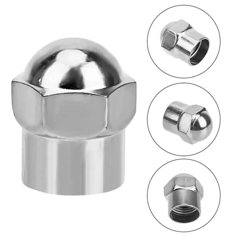 10/50pcs Car Tire Valve Caps Round Head Chrome Plating Dust Proof Covers Car Motorcycles Bike Tyre Styling Valve Cap Decoration